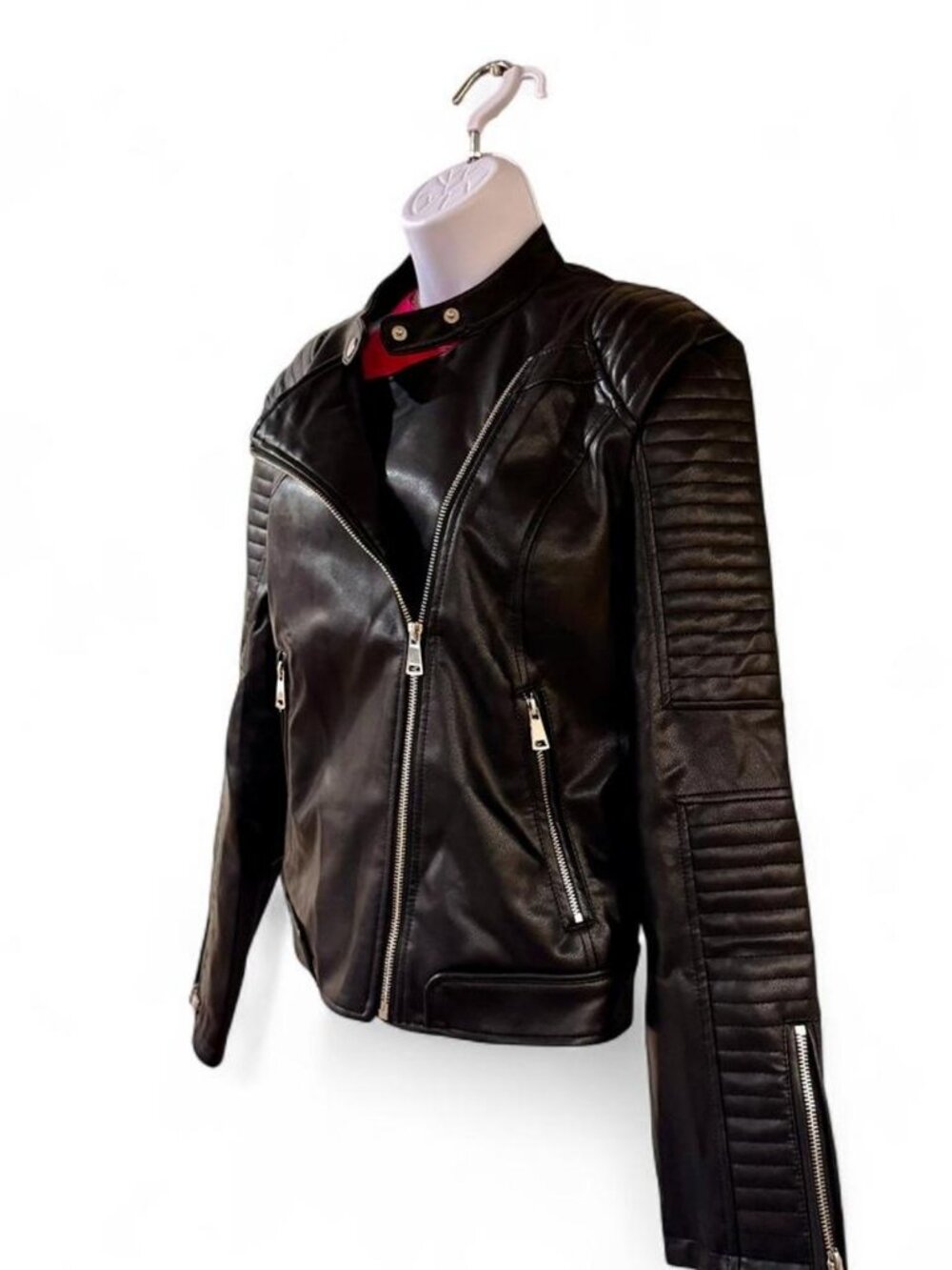 Fashion Nova Black Faux Leather Jacket NWT L